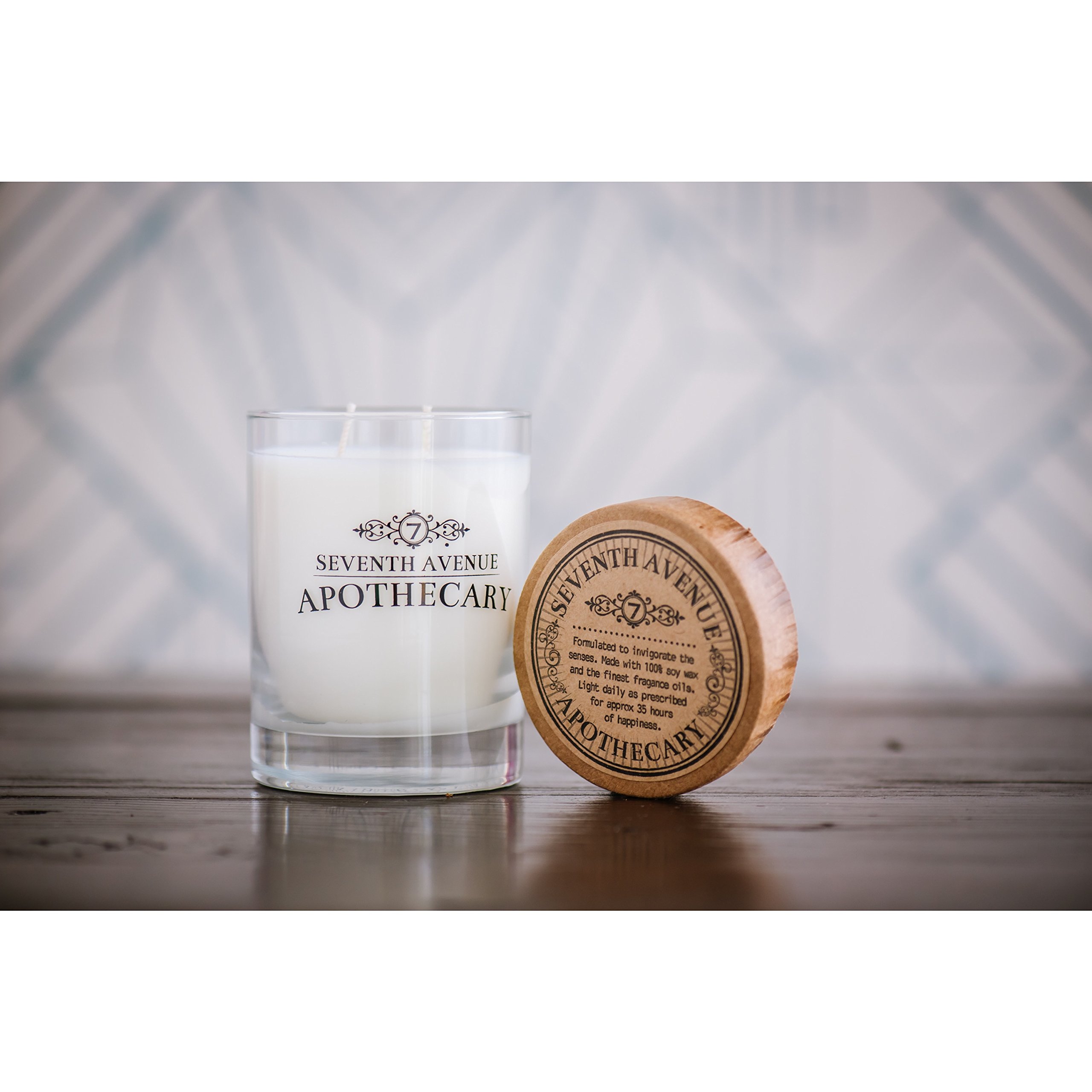 Seventh Avenue Apothecary Premium Scented 100% Soy Candle - Ginger Beer + Dark Rum - 11 oz. net. wt. Glass Jar - Long Lasting 65+ Hour Burn Time - Hand Poured in The USA