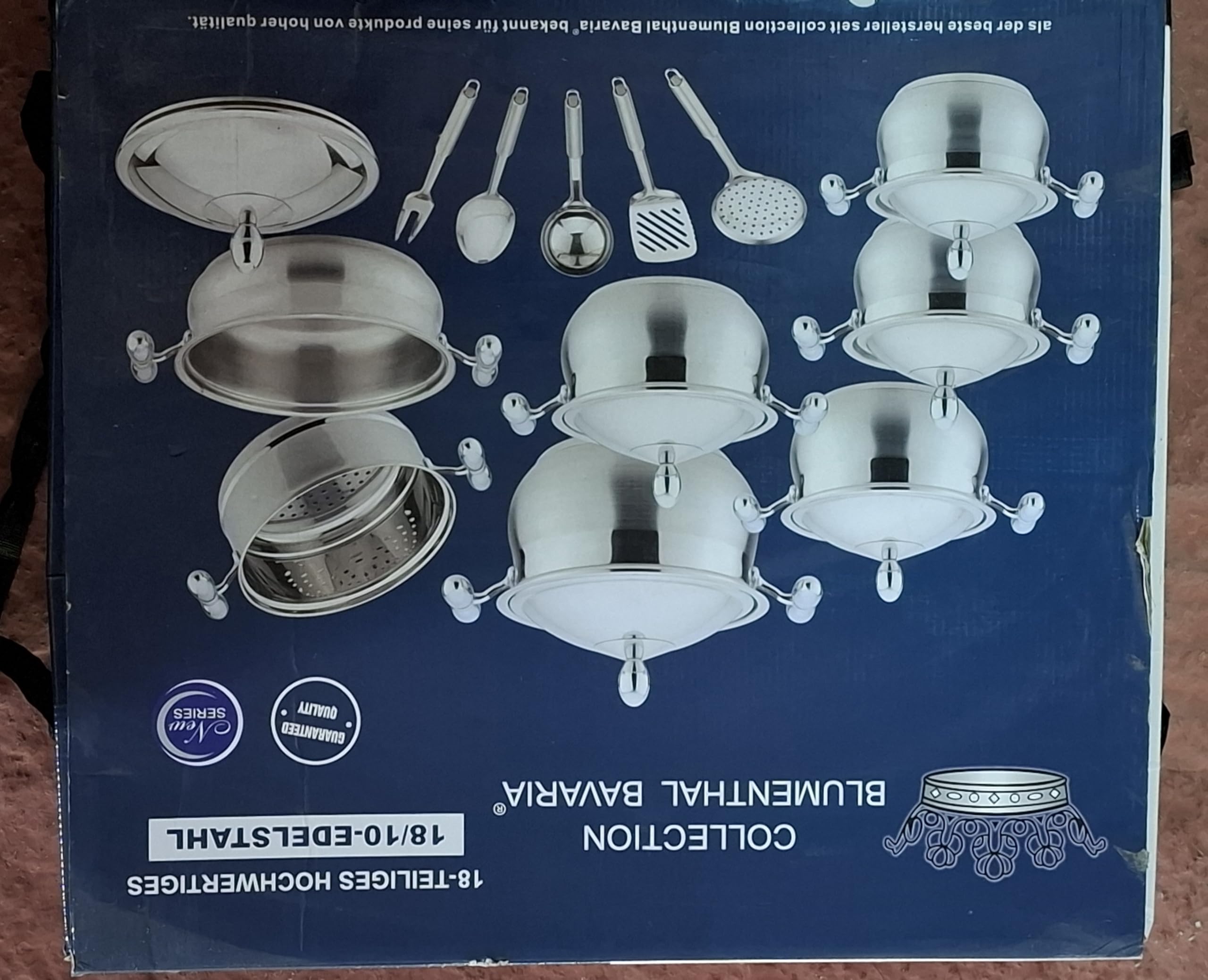 Set Batteria18 pezzi pentole Dietetica Bavaria Collection"Elegance" inox 18/10
