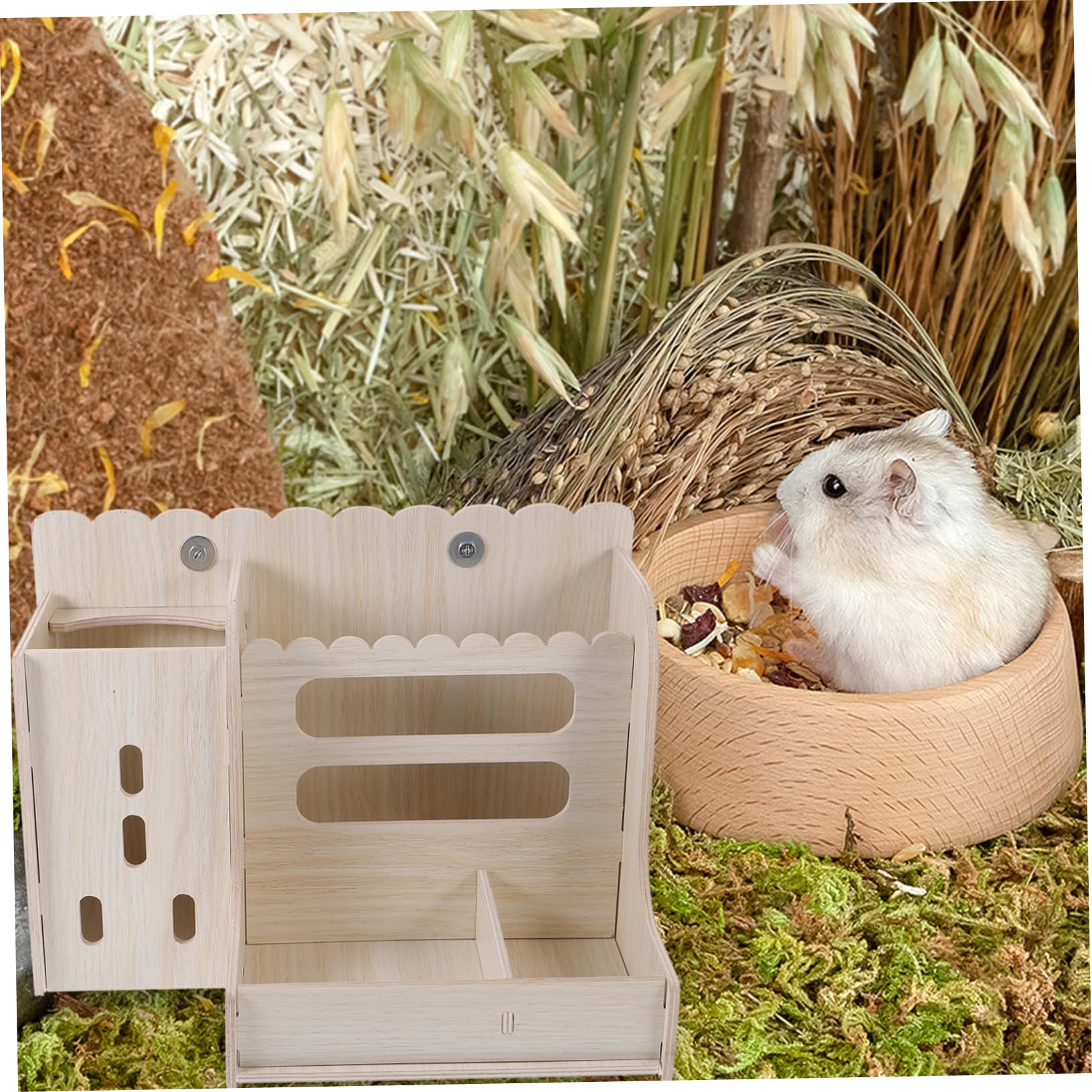 Râtelier à Foin pour Lapins et Cochons D’Inde en Bois Beige