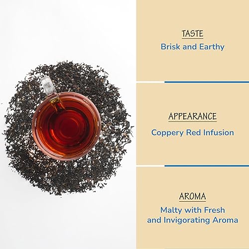 Miniatura 3 de BREWIX, Everyday Assam - Hojas de té negro prémium con puntas doradas (más de 50 tazas, 3.53 oz100 g) Té de hojas sueltas con alto contenido de