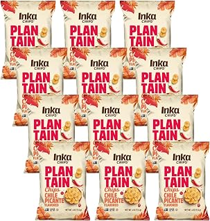 Inka Plantain Chips, Chile Picante, Gluten Free, Kosher, Non GMO, 4 Ounces (Pack of 12)