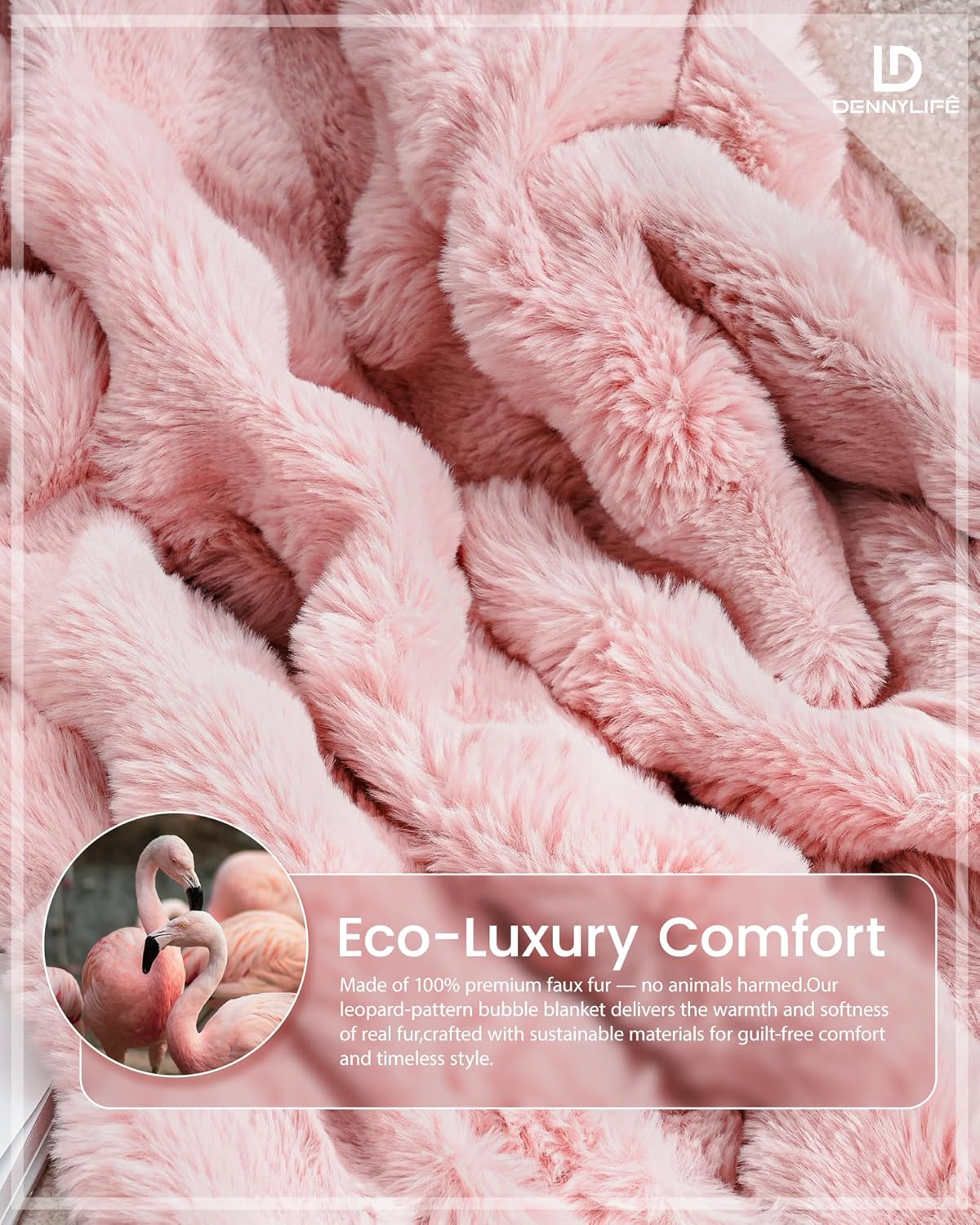 Faux Fur Throw Blanket – Ultra Soft Fuzzy Blanket for Couch or Bed, Bubble Texture, Cozy & Machine Washable, 60 x 80 Inches Decorative Plush Blanket for Living Room or Bedroom