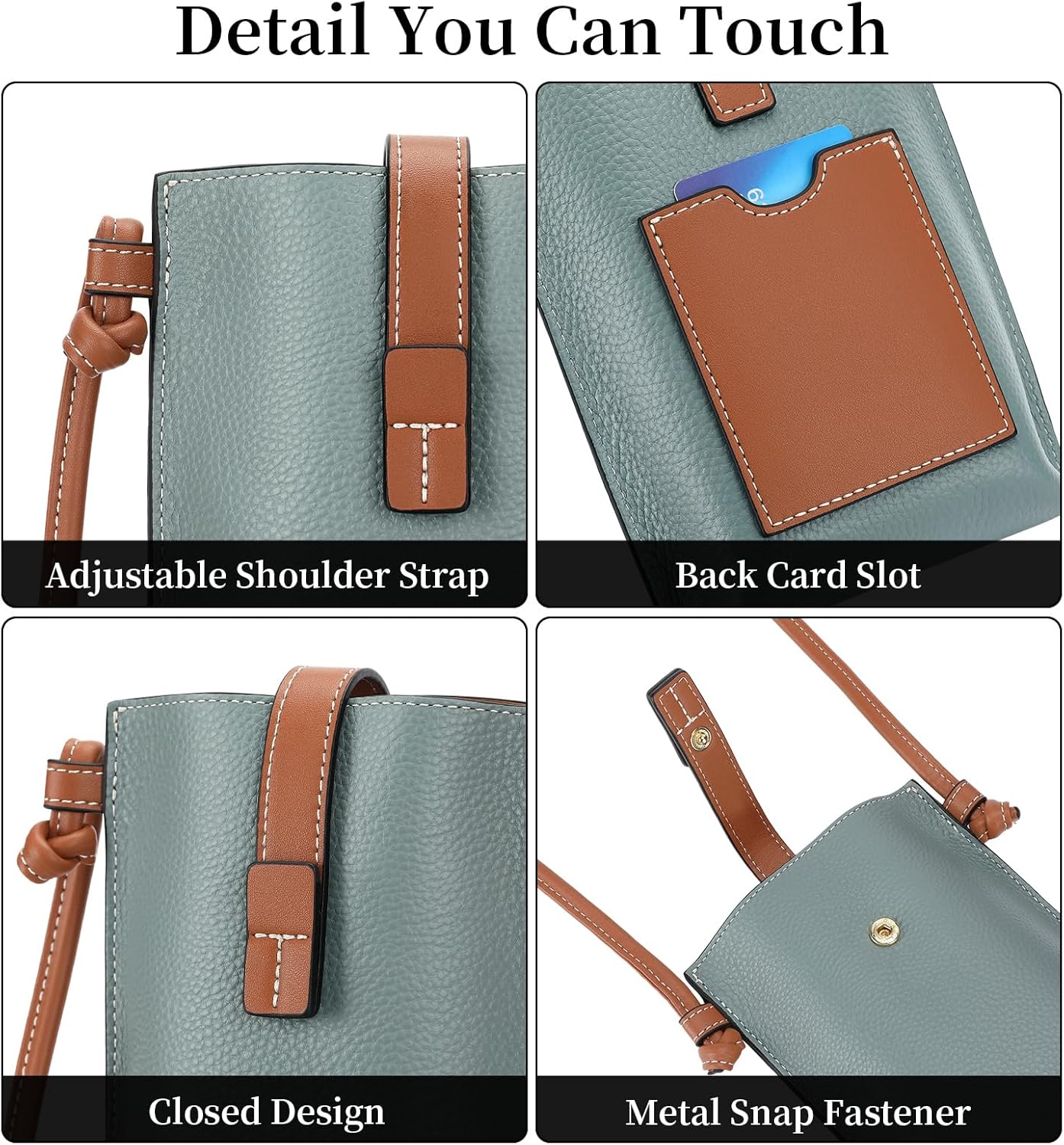 SENDEFN Leather Small Crossbody Bags for Women Phone Purse Minimalism Cell Phone Bag with Card Slot - Image 5