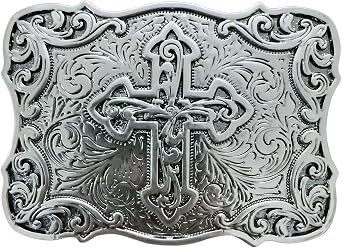 Religious Cross Western Belt Buckles for Men Cowboy Belt Buckle Cowgirl Faith Belt Buckles