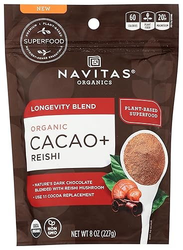 Miniatura 1 de Navitas Naturals  Superfood Blend Longevity Cacao Reishi Orgánico 8 onzas