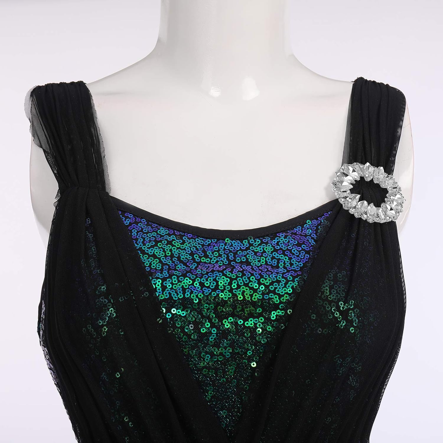 ODASDO Women Adult Lyrical Dance Dress Modern Contemporary Costume Sequins Mesh Tulle High Low Skirt Ballet Dancewear - Image 2