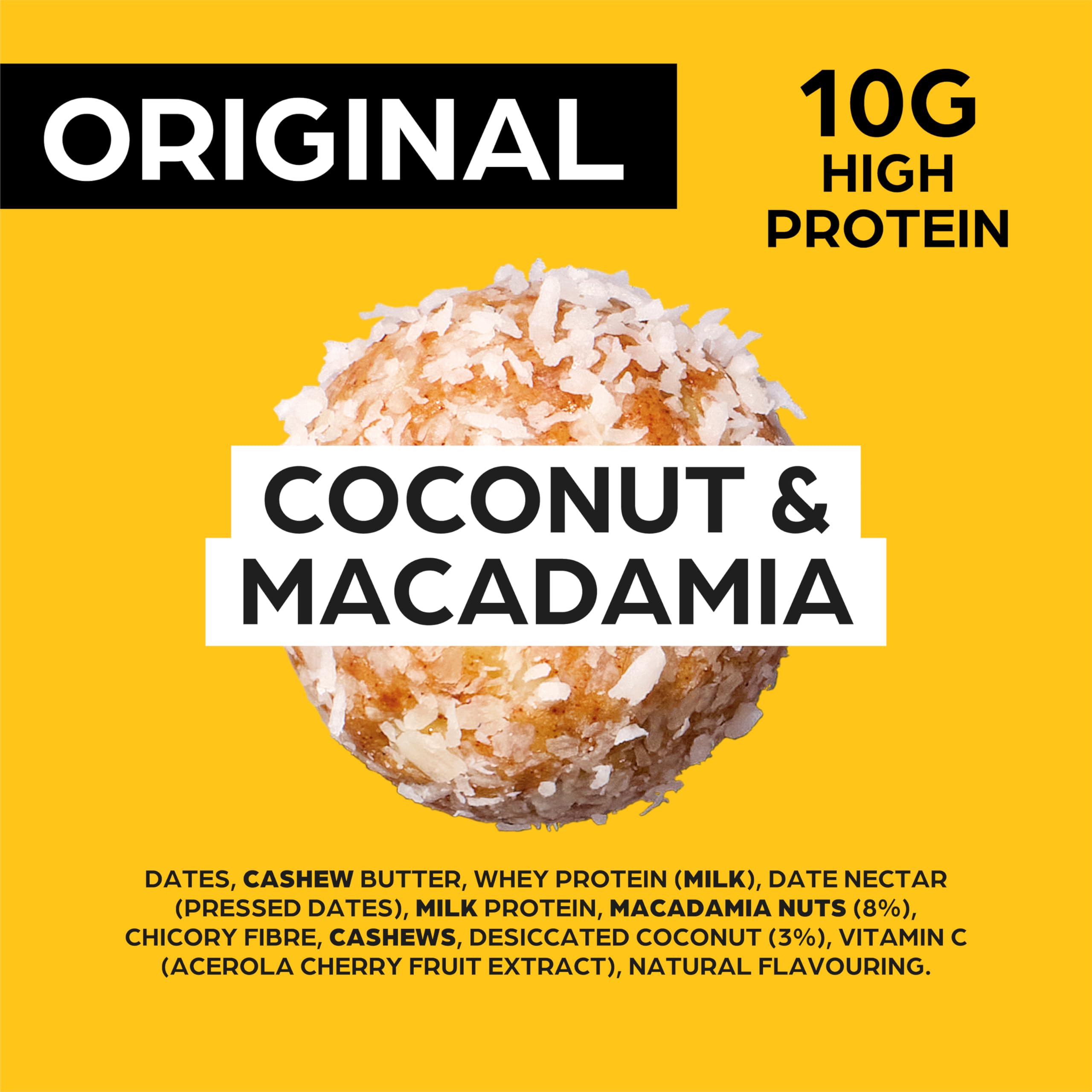 The Protein Ball Co - Protein Balls 45g (Pack of 10) (Coconut & Macadamia)