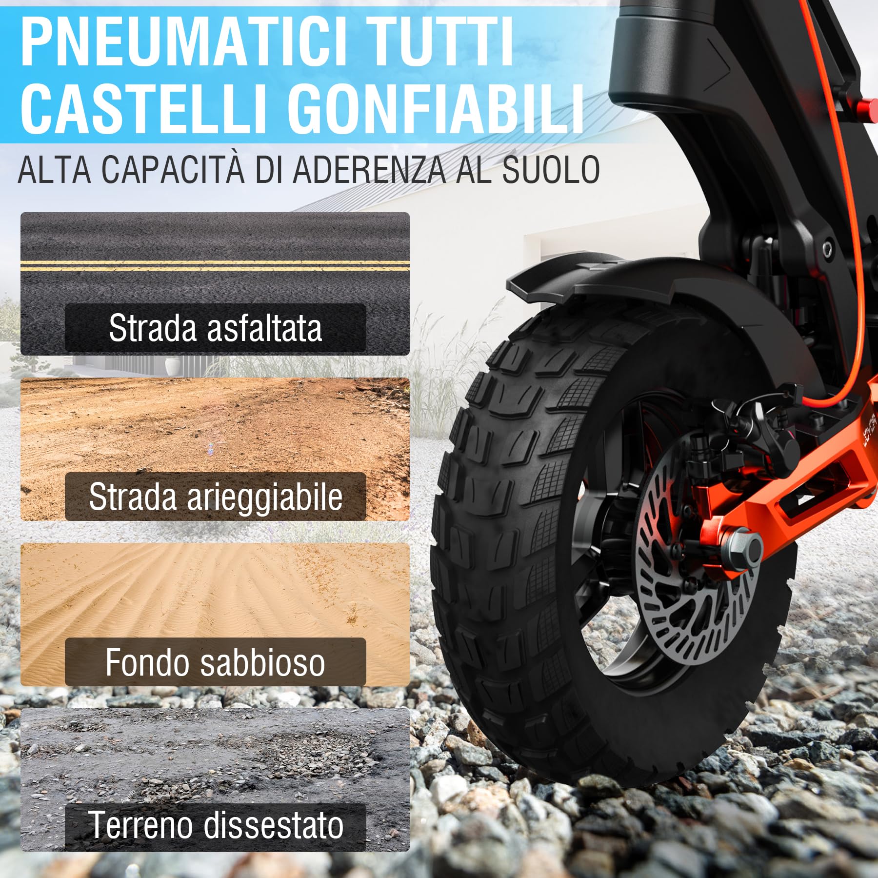 JOYOR Monopattino Elettrico, 60-90KM 48/60V 18Ah, Carico 150kg, Doppio Ammortizzatore e Freni a Disco Anteriori e Posteriori, Monopattino Elettrico per Adulti Pieghevole