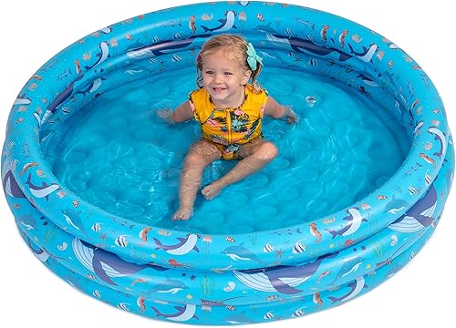 Miniatura 7 de Piscina inflable para niños pequeños, piscina redonda de plástico de 48 x 12 pulgadas, juego acuático al aire libre, juguetes para niños de 2, 3, 4