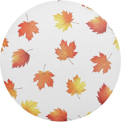 Watercolor Autumn Leaves Placemats Set, Non Slip Heat Protector Placemat for Kitchen one sizex1
