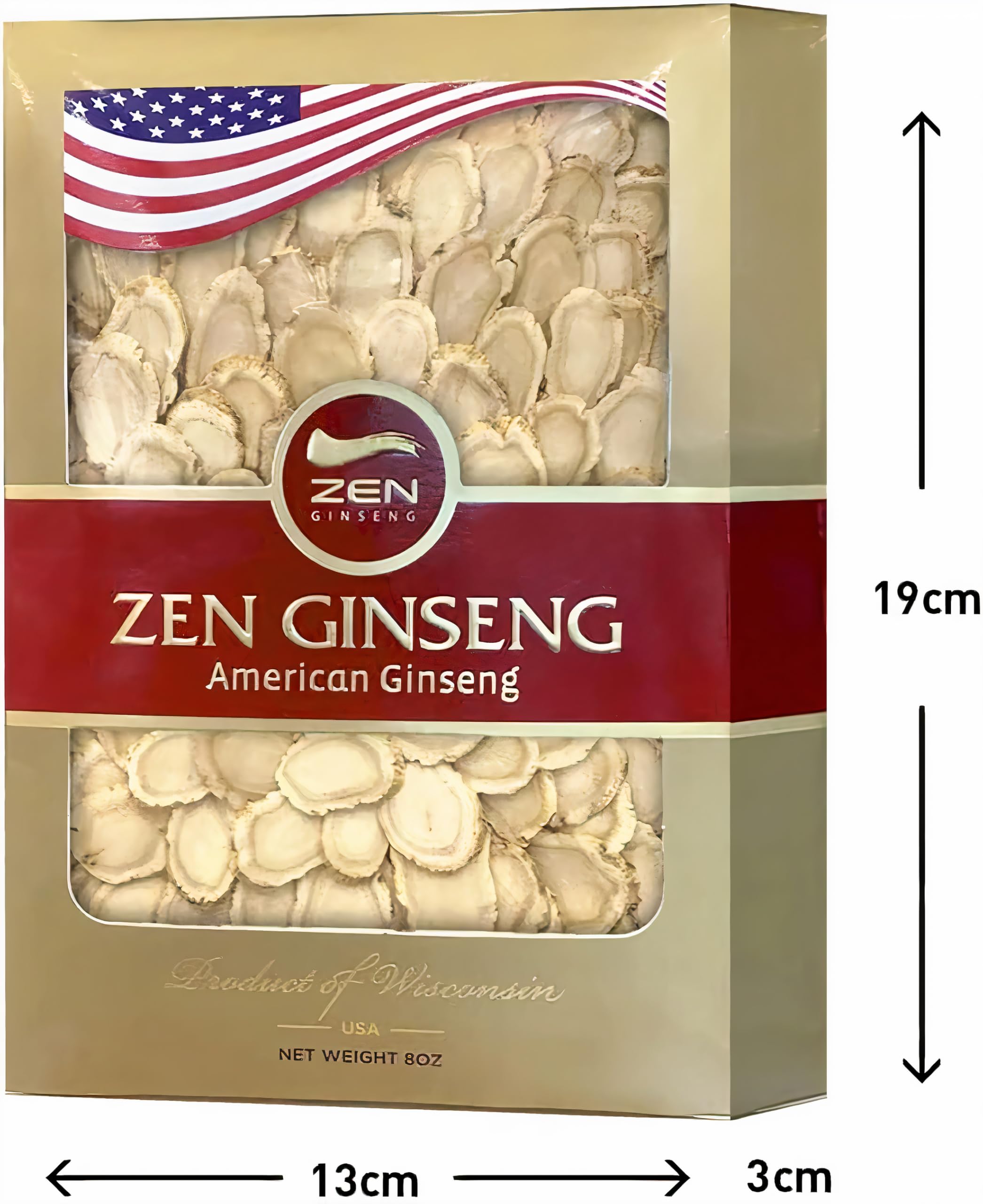 Zen Ginseng Zen American Wisconsin Ginseng rebanadas de energía mejorada, rendimiento y salud mental para hombres y mujeres (caja de 8 onzas)