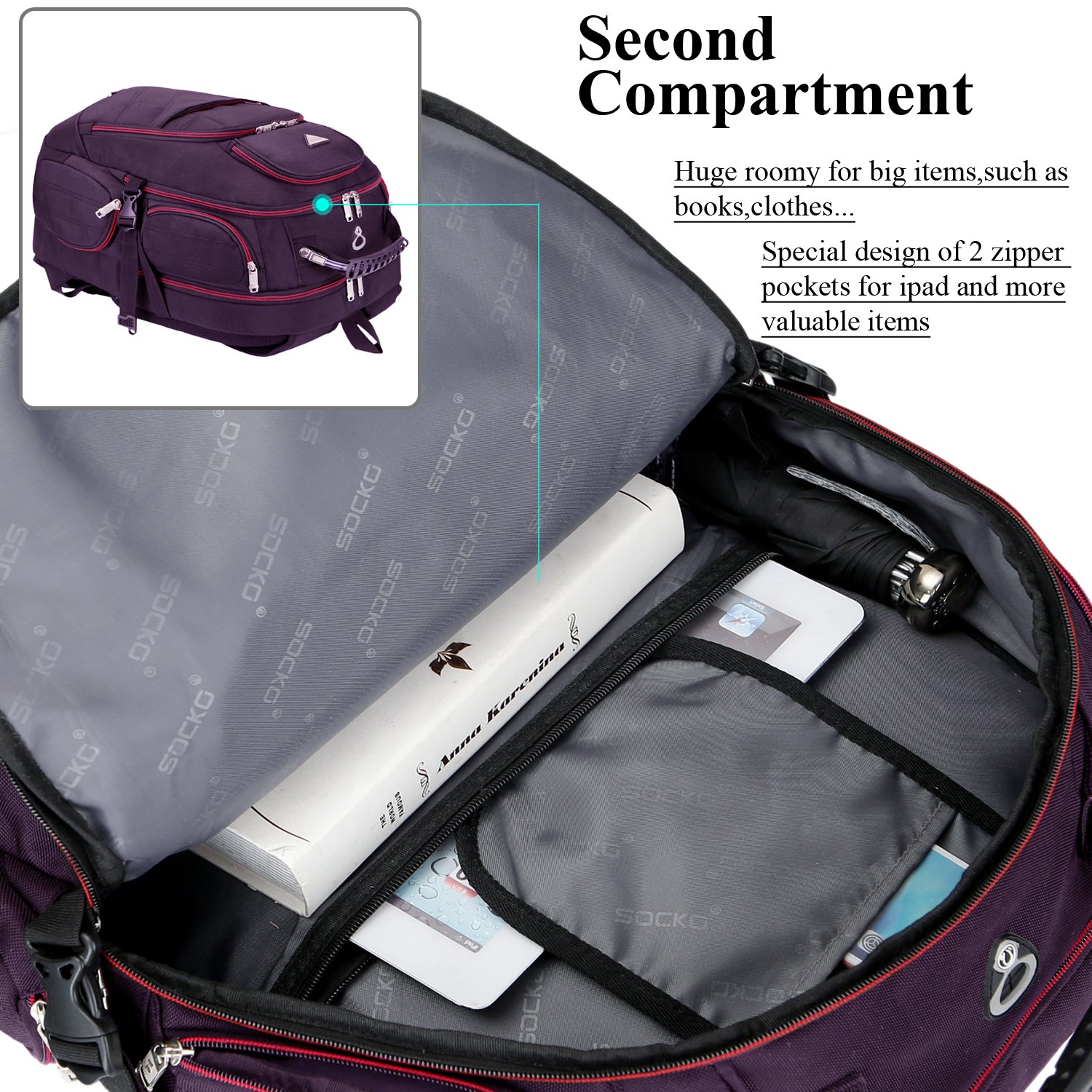 best foldable tote bag for travel Large Nylon Tote Bag with Zipper – Rick Steves Europe main image 1