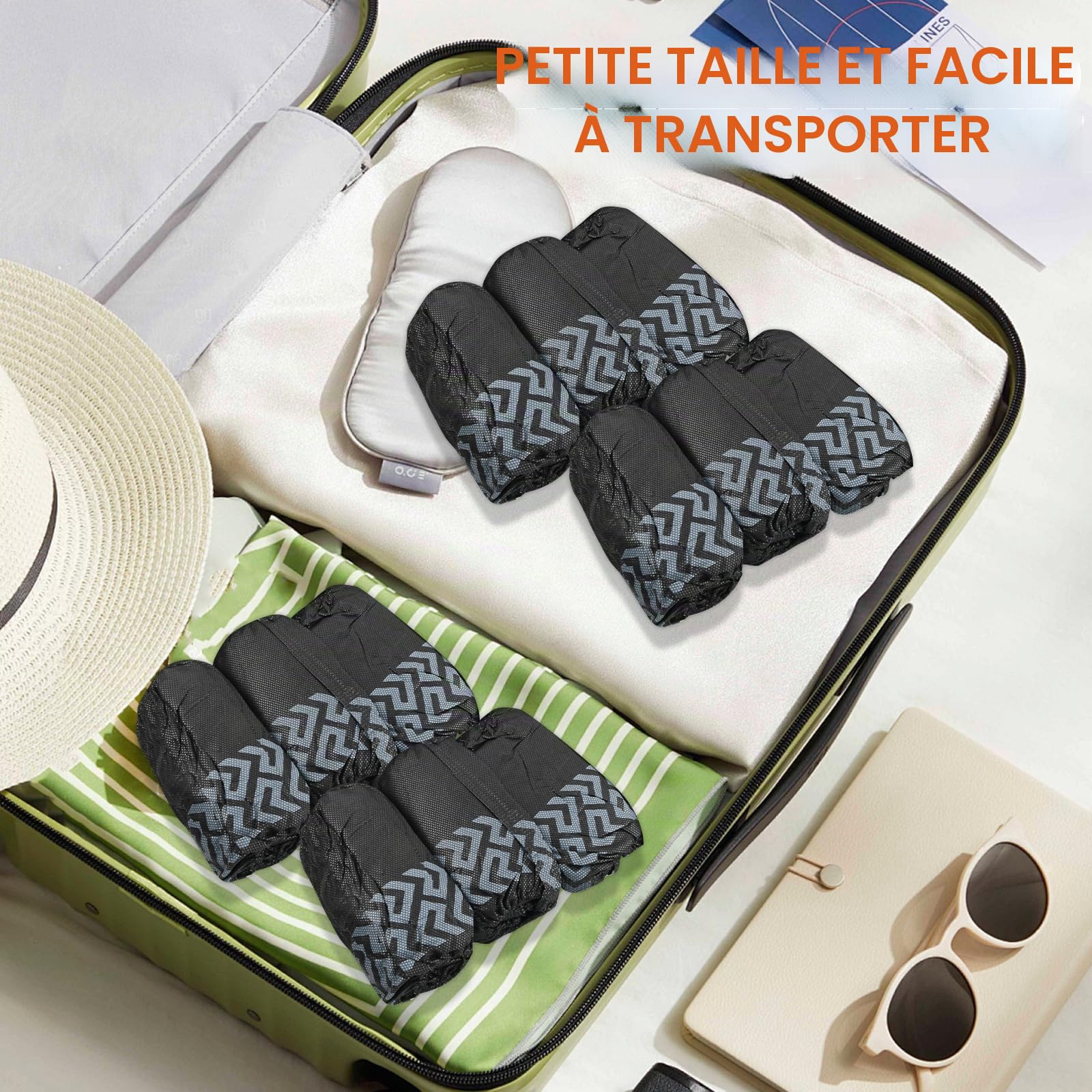 Dokeno Lot de 200 Surchaussures Jetables, Couvre-Chaussures Jetables en Tissu Non Tissé, Protege Chaussure Antidérapante et Imperméable pour Le Nettoyage de Moquette, Protection de Sol
