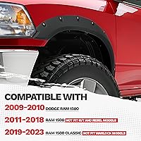 Vista 2 de ECOTRIC Guardabarros compatibles con Dodge Ram 1500/2011-2018 Ram 1500/2019-2023 Ram 1500 Classic Fleetside 2009-2010/2011-2018 Ram 1500 Classic