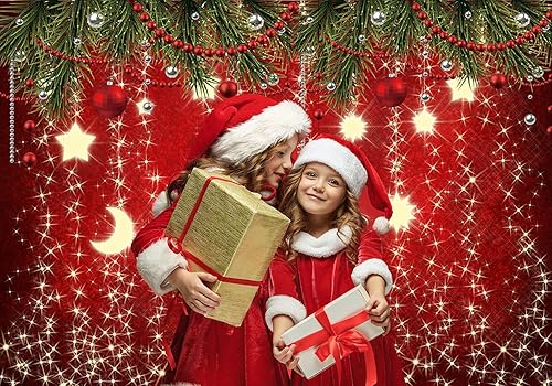 Miniatura 2 de LTLYH Red Christmas Photography Backdrop Sparkling Starst Christmas Backdrops 7x5f Glittering Stars Christmas Photo Backdrop Christmas Holiday Party