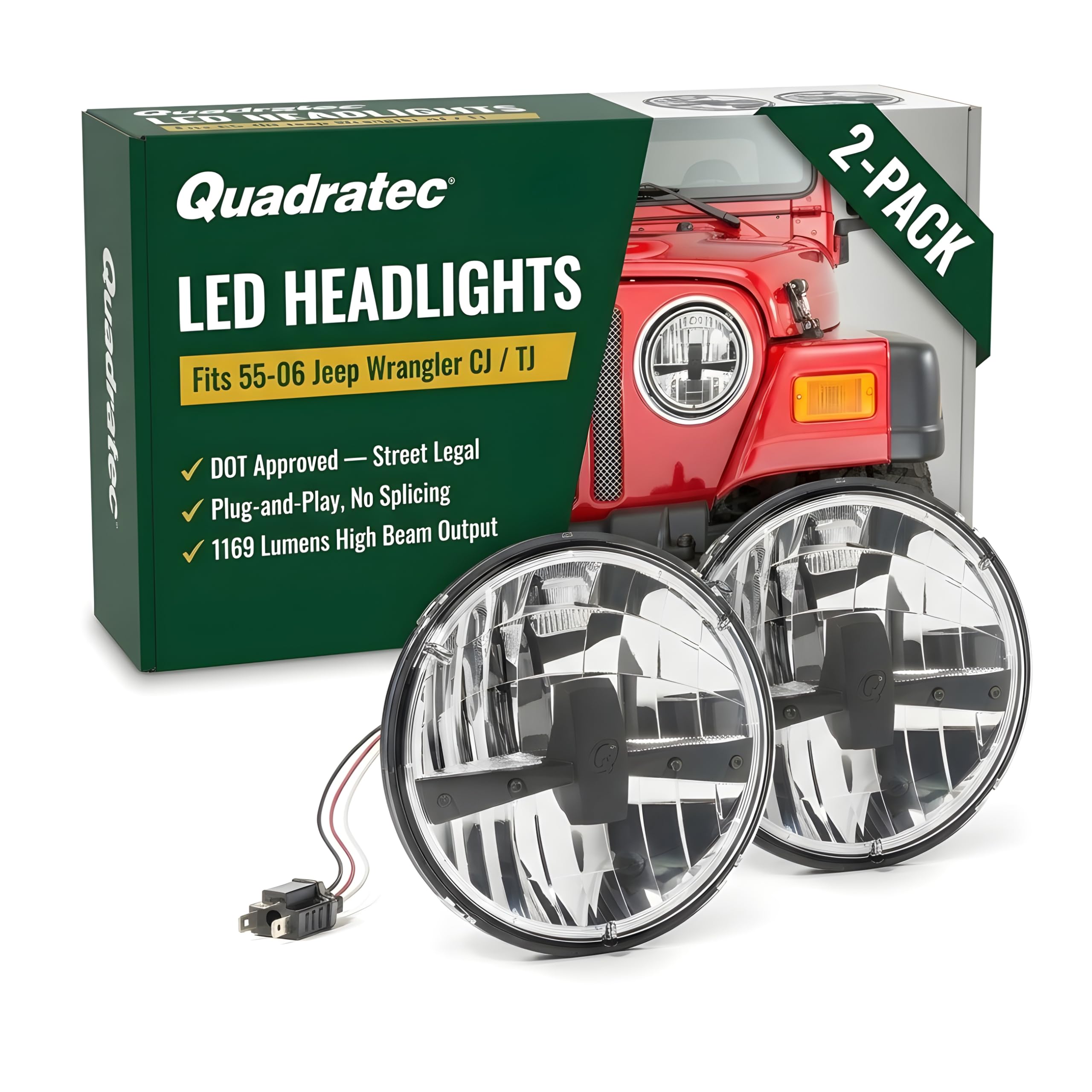 Amazon.com: Quadratec Gen II Stealth LED Headlights, Pair of 2