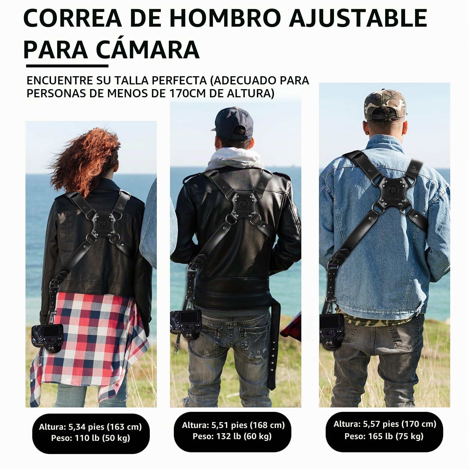 Correa cámara de Fotos,Camara Fotografica Profesional,Negro,S | Camara Fotografica Profesional Correa para Camara Fotografica,Equipo de cámara múLtiple para Correa Dslr/Slr,Pequeño