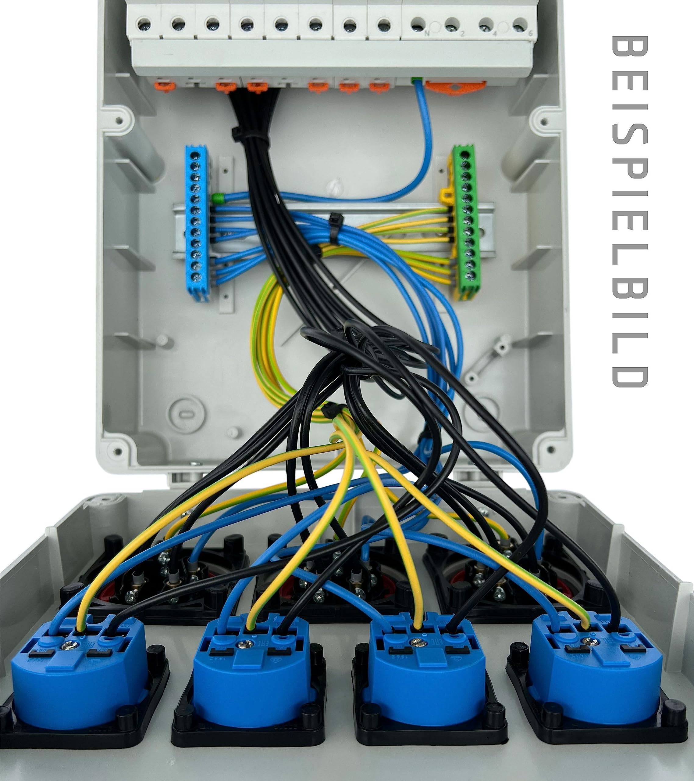 Wandverteiler Baustromverteiler 2x16A CEE / 4x230V mit FI und Leitungsschutzschaltern EL1