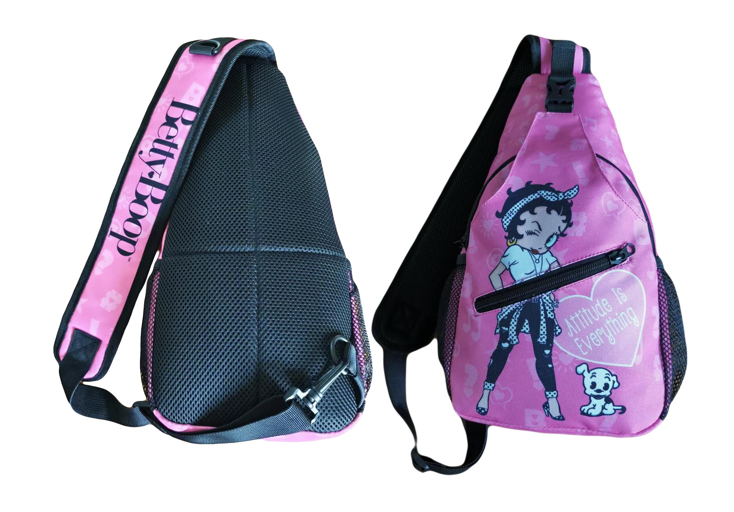 Mid-South Products Betty Boop Sling Bag - Attitude is Everything, Pink