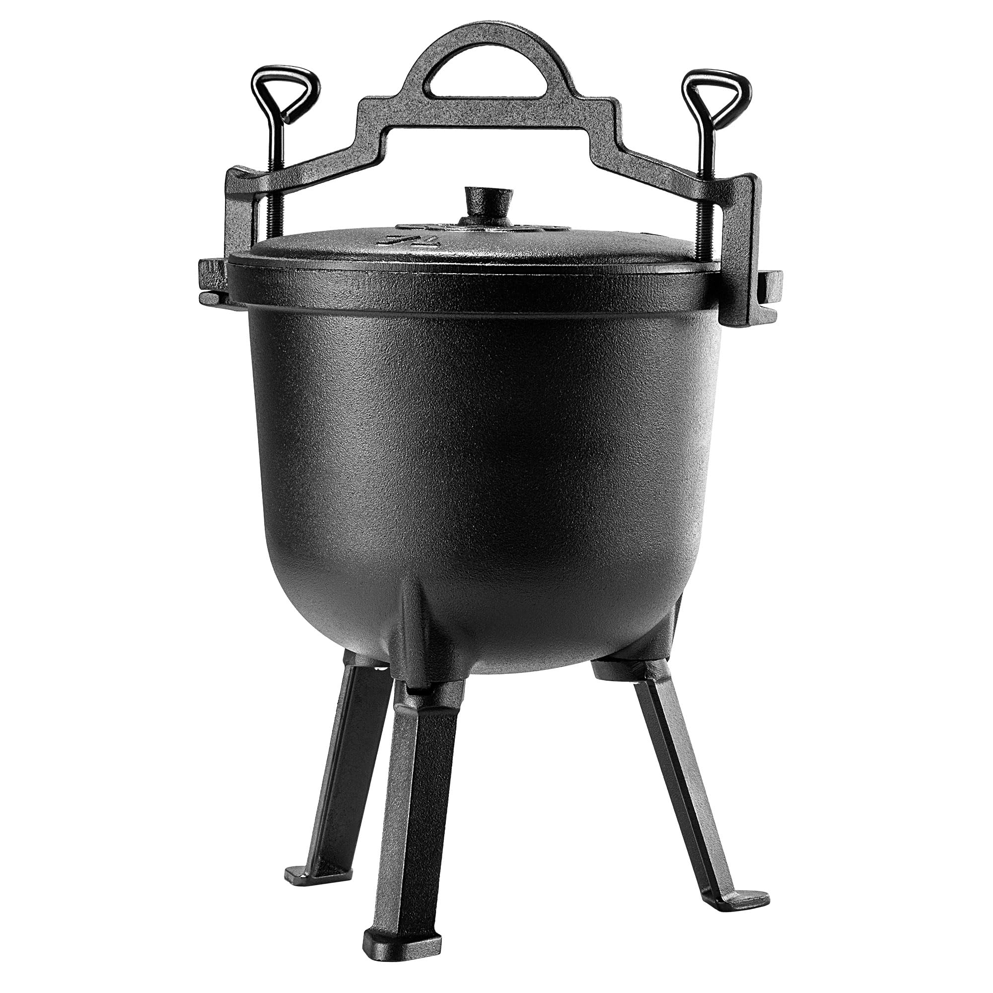 KADAX Chaudron de chasse en fonte avec pieds 10 l cocotte marmite couvercle cuillère