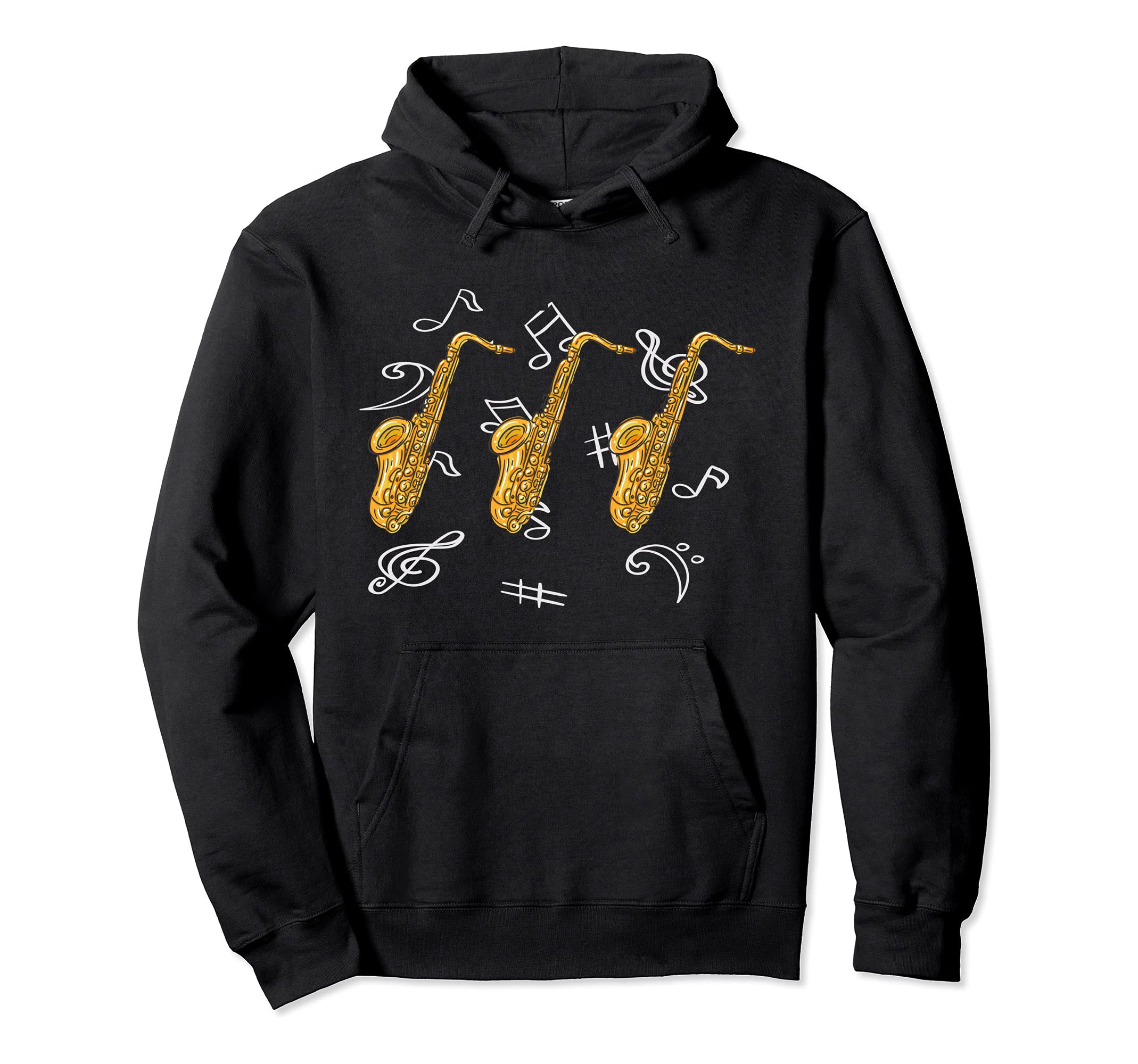 Saxophonist Jazz Musician Music Notes Sax Saxophone Pullover Hoodie