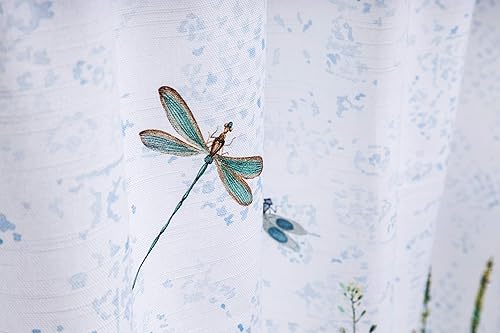 Miniatura 8 de Maison d' Hermine Juego de cortinas de cocina para ventanas 100% algodón Juego de cenefas de cocina para el hogar 2 niveles (71 cm x 91 cm) y 1