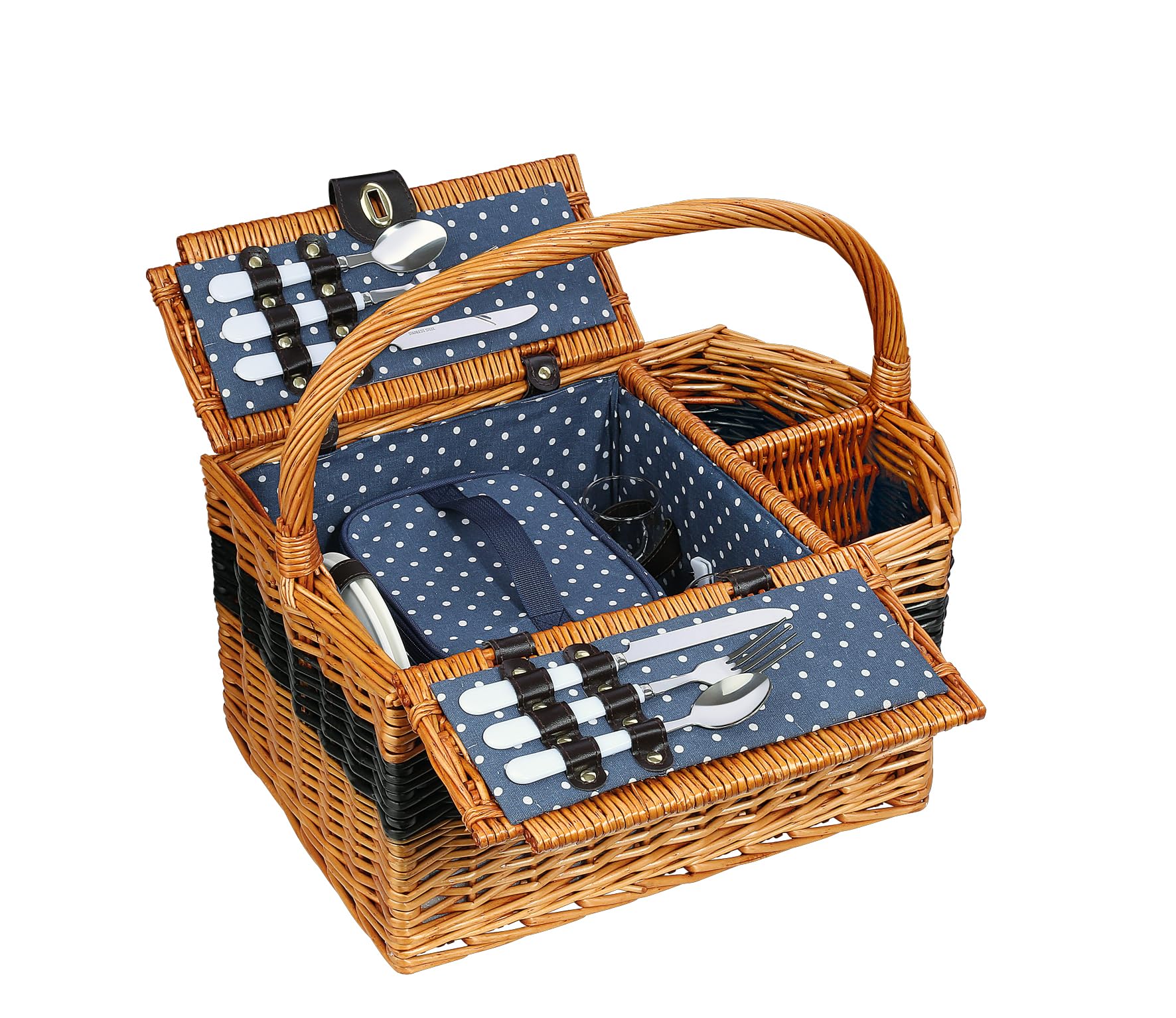Cilio 156621 Cernobbio Panier de Pique-Nique en Cuir synthétique 44 x 30 x 22 cm