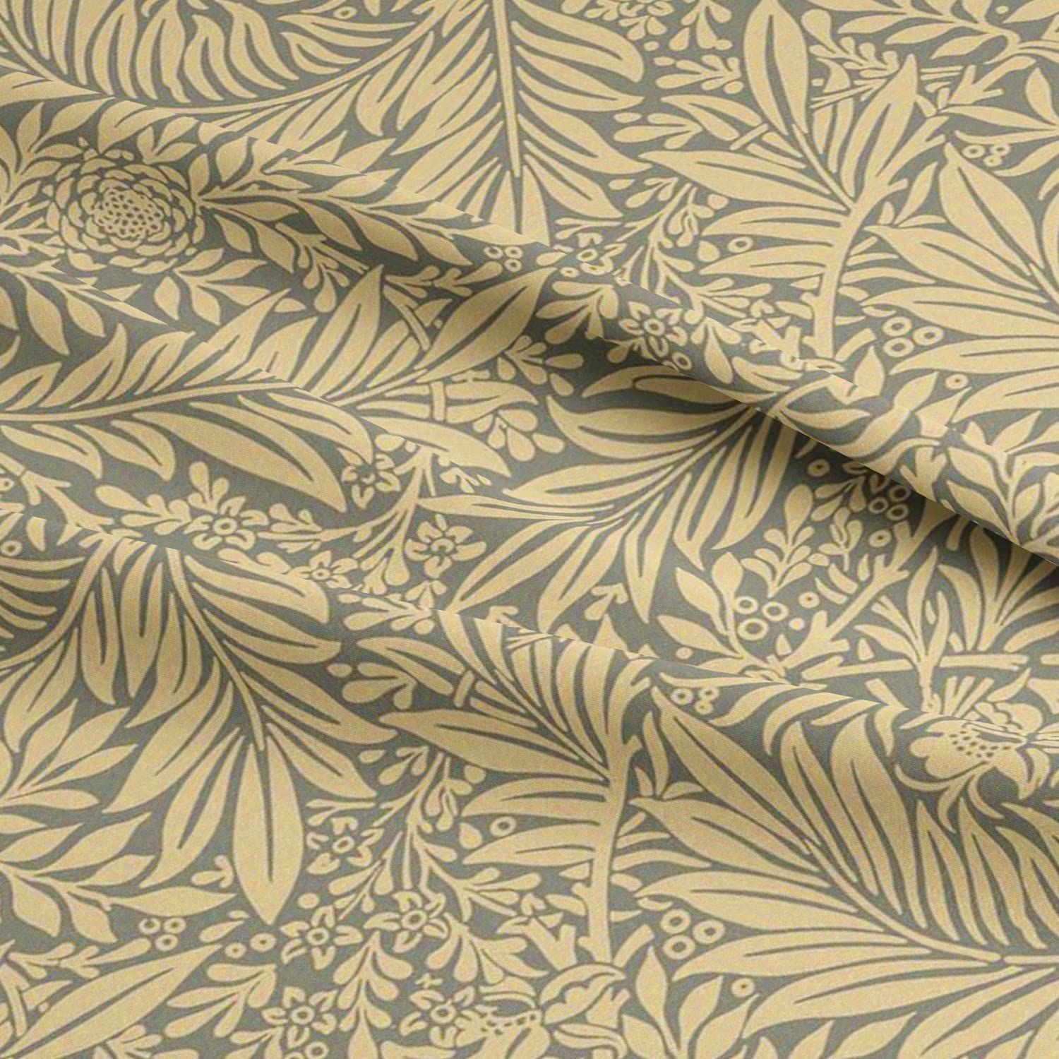 Glamour Secrets Grey Cotton Fabric - William Morris Larkspur Floral Craft Fabric Material Metre