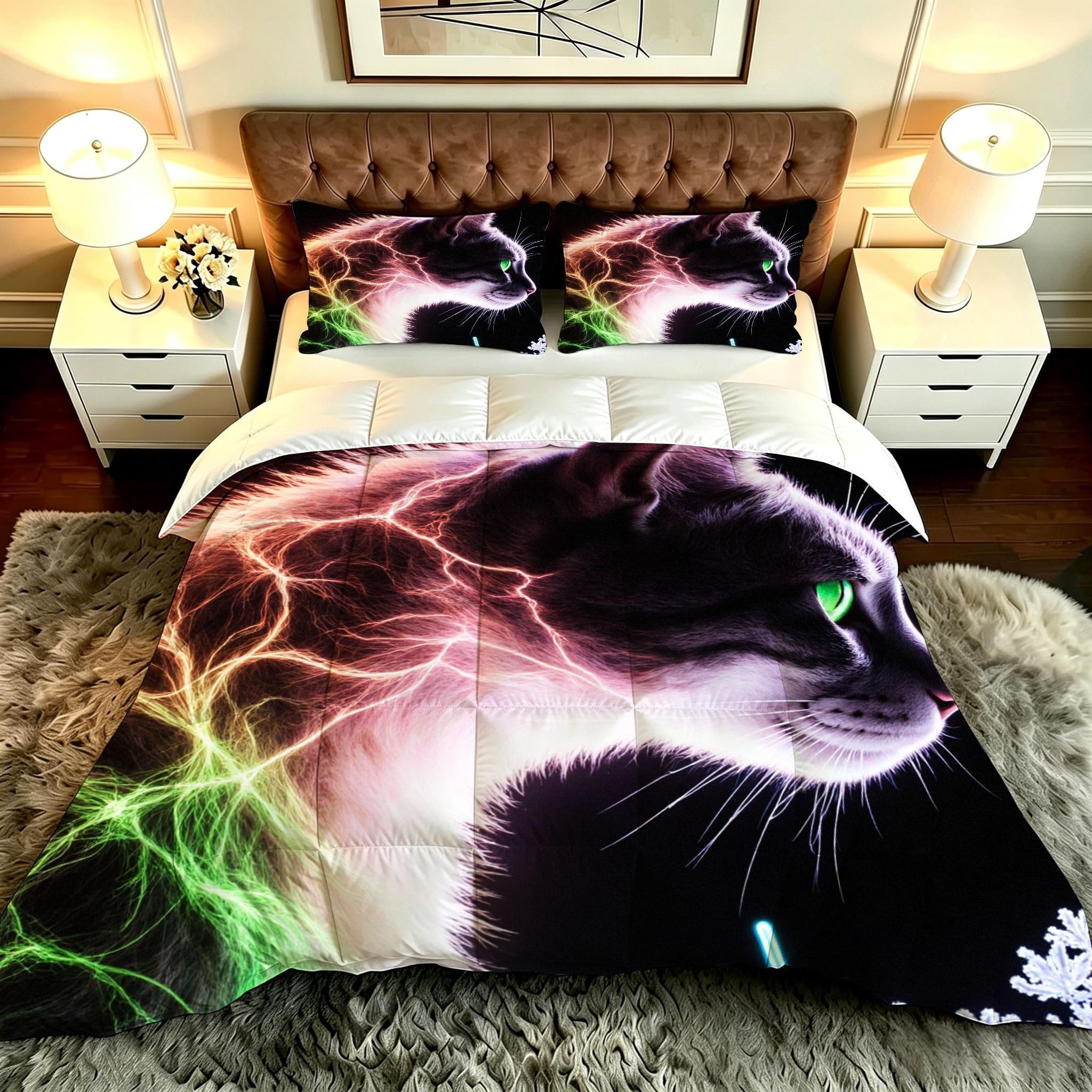 Couette 260x240 cm 4 Saisons, Chat Gris, DQ8538