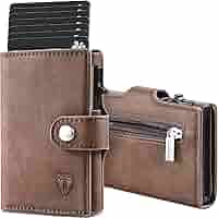 TENBST Slim Wallet with Coin Compartment, Men's RFID