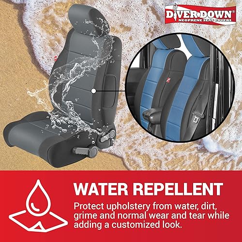 Miniatura 3 de Diver Down Juego de fundas de asiento de neopreno para Jeep JK Wrangler 2007-2018, juego de asientos delanteros y traseros, fundas de asiento