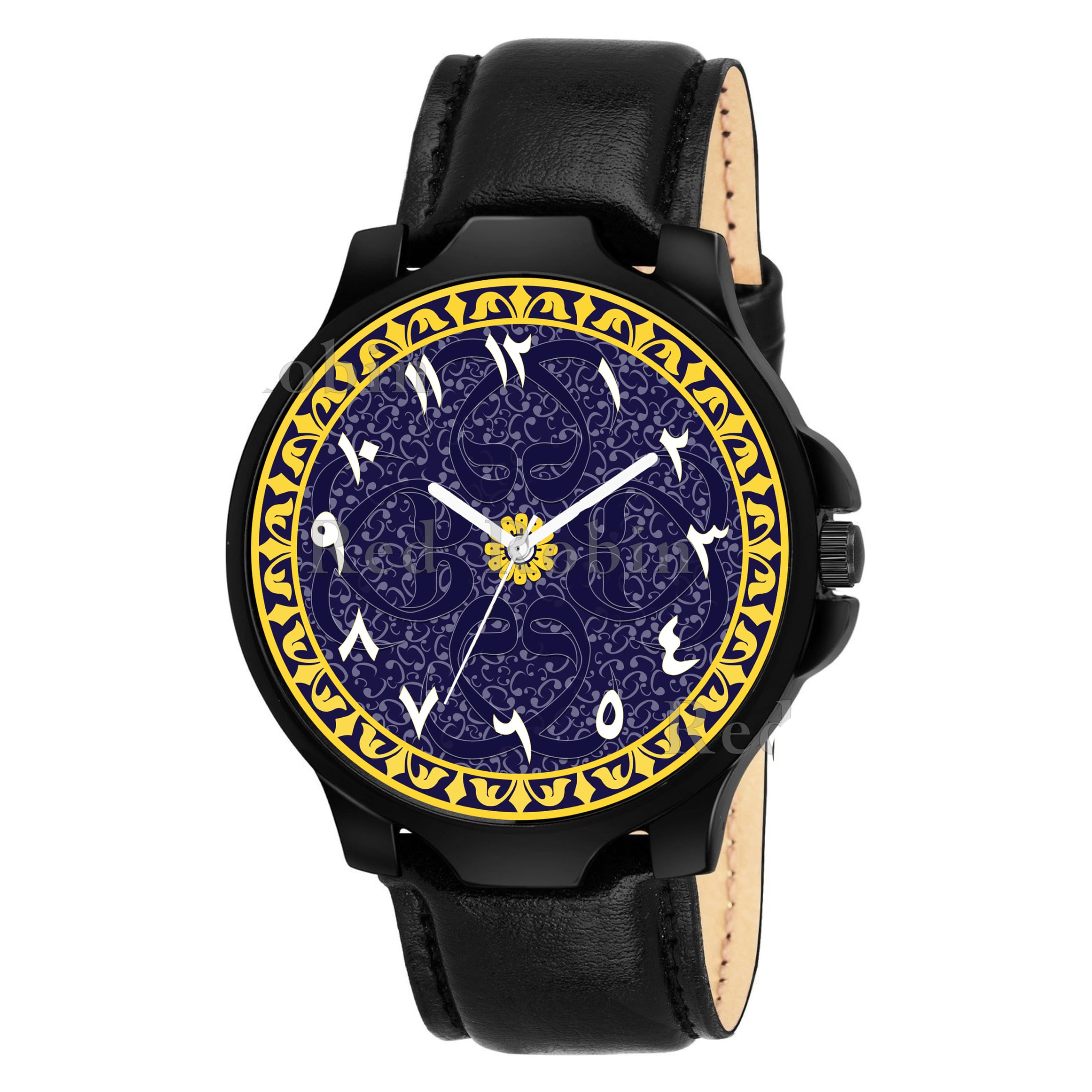 Red Robin Analog Islamic Design Multicolour Dial Stylish Black Leather Strap Wrist Watch for Muslim Men and Boys, Pack of 1 - IW007-ARB-3K-BLK-L (B0CT5Y47H3) Amazon Price History, Amazon Price Tracker