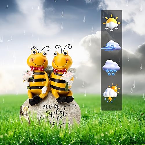 Miniatura 4 de Estatua de abeja para decoración de jardín, figura de abeja de miel para patio al aire libre, césped, porche, patio, exterior, estante interior,