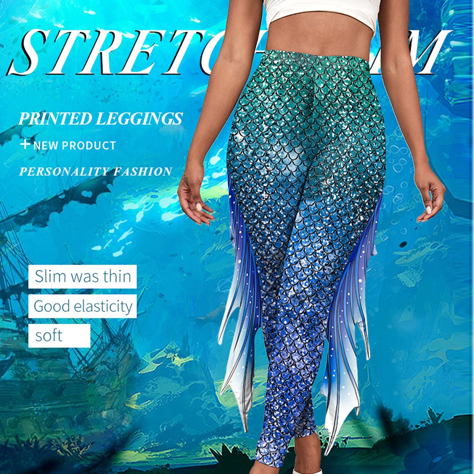 Amazon.co.jp: 2023 レディース マーメイドレギンス フィン付き