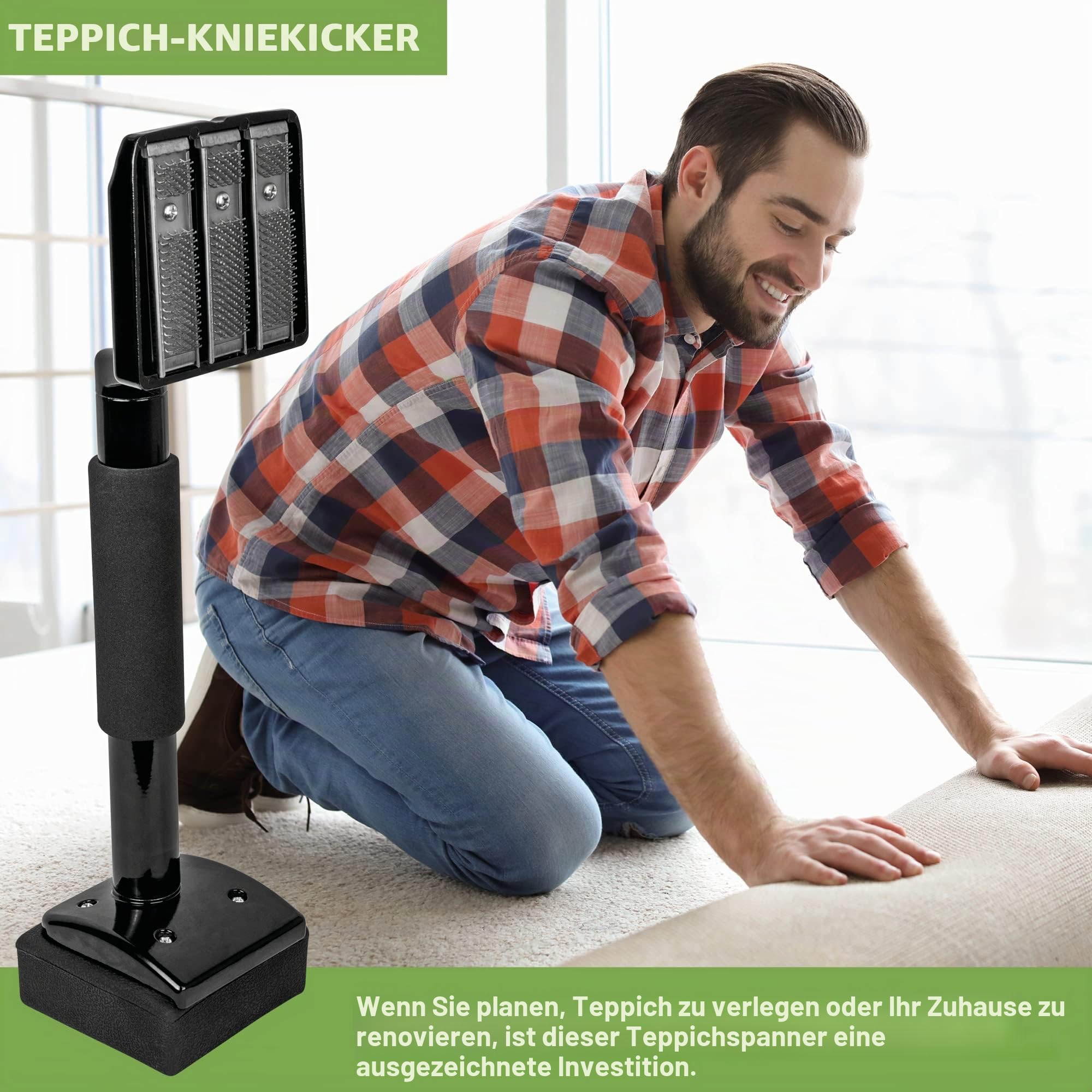 BLOSTM Teppichspanner Kniekicker professioneller Teppichkicker mit weichem Griff