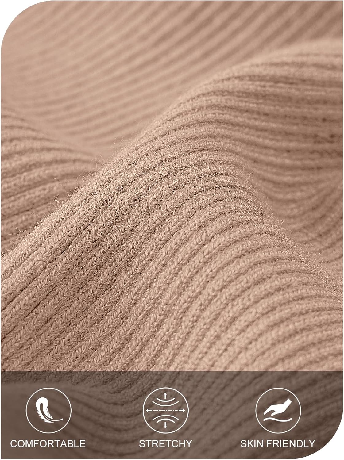 MEROKEETY Women's Winter Spring Long Sleeve Bodycon Sweater Dress 2026 Fall Square Neck Ribbed Knit Party Maxi Dresses - Image 5