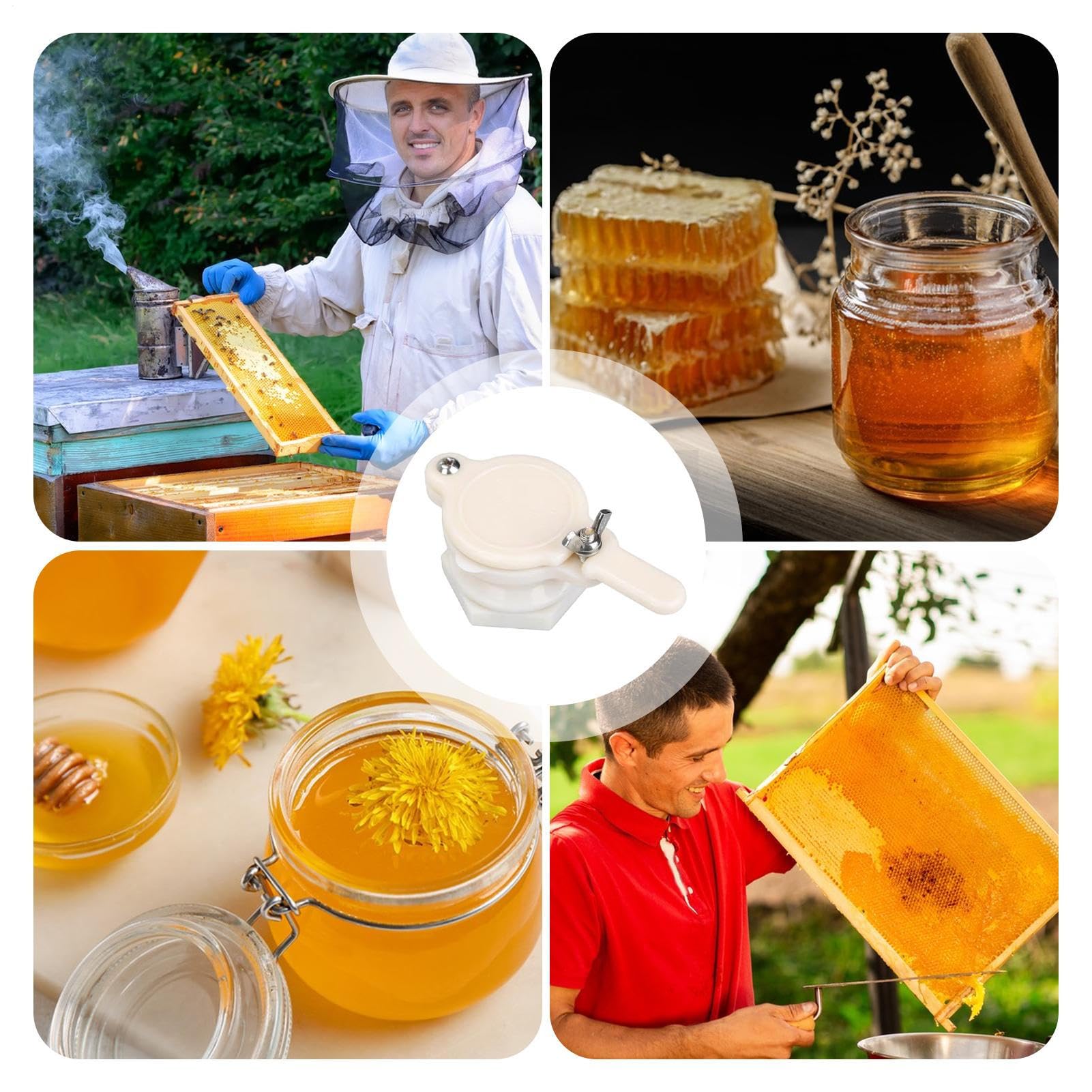 Robinet pour extracteur de miel – Robinet de seau en plastique robuste, valve d’écoulement alimentaire | Distributeur de miel pratique, outil de avec usage quotidien dans ruchers et ateliers