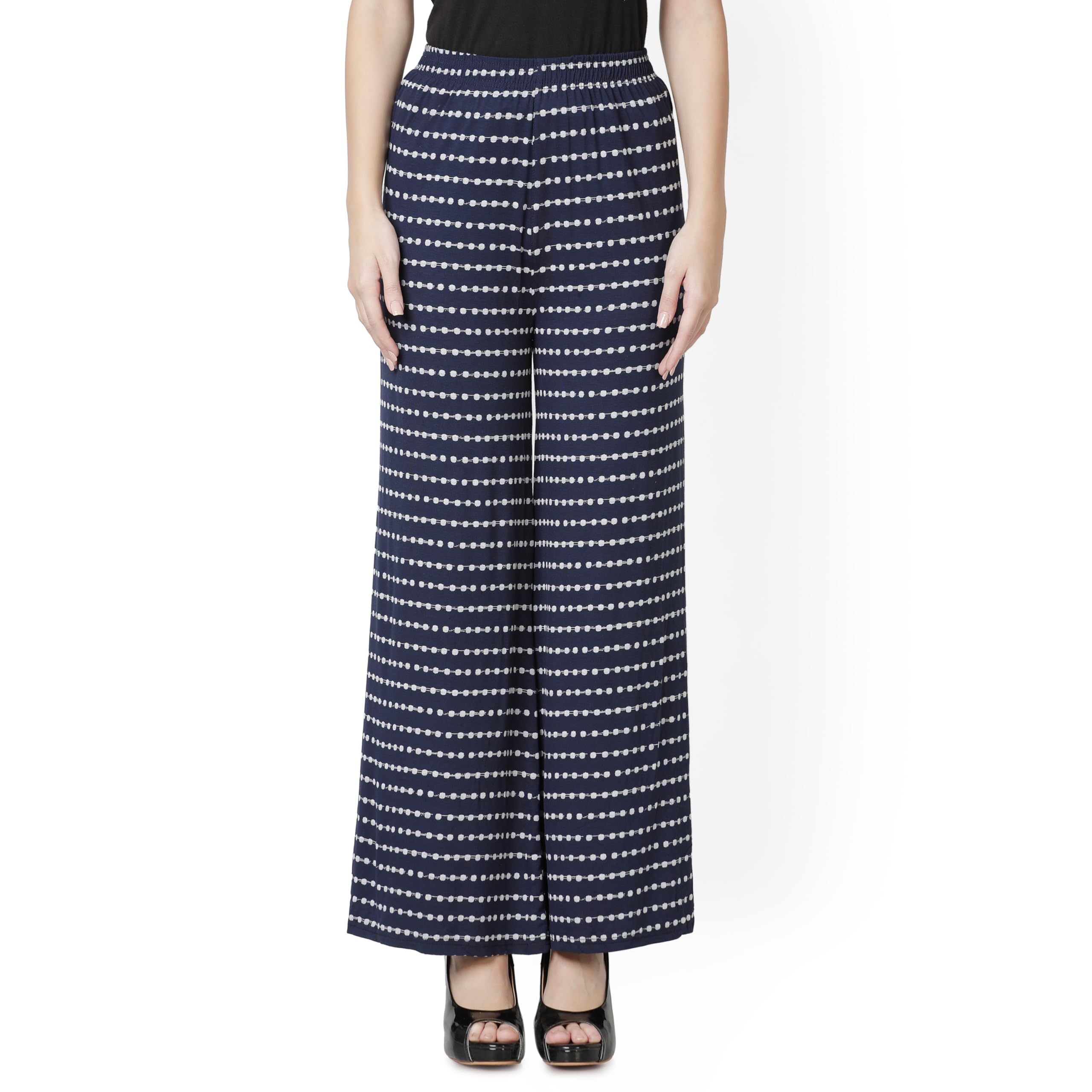 Women Palazzo Pants Cotton, Night Pyjamas for Women, Lounge Wear, Full Palazzo for Women Cotton Night Pant Soft Cotton Night Wear Blue Color Printed-image-34