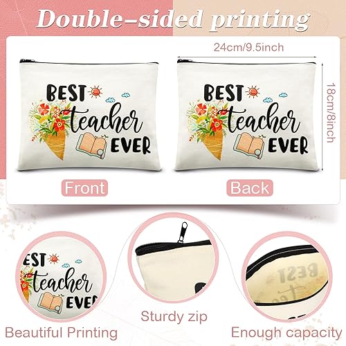 Miniatura 3 de Fumete Juego de regalos de agradecimiento para profesores para mujeres, bolsa de maquillaje con inicial, llavero para regalo de graduación