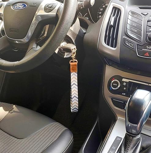 Miniatura 9 de Llavero de pulsera + correa de cordón para el cuello, llavero con cierre de langosta y cuero genuino para cartera, teléfono celular, insignias de