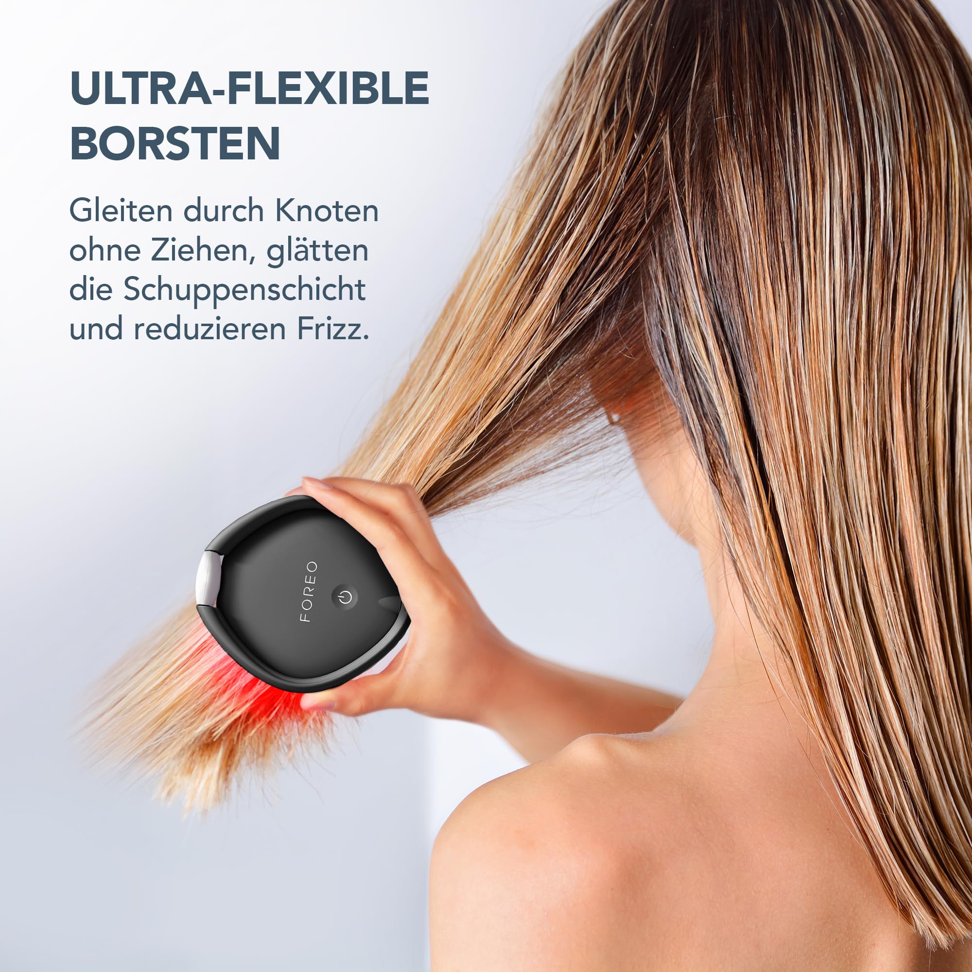 FOREO FLIP Play Advanced LED-Haarbürste – Haarwachstum & Kopfhautpflege | LED-Haarbürste, Rotlicht-Haarbürste, Kopfhautmassage, Haarwachstum, Entwirrbürste, Frizz-Kontrolle, Alle Haartypen
