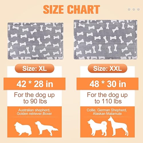 Miniatura 5 de BEAUTYZOO Tapete para cama de perro de 42 x 28 pulgadas, lavable para perros de tamaño XL, antideslizante para jaula de mascotas, tapete rectangular