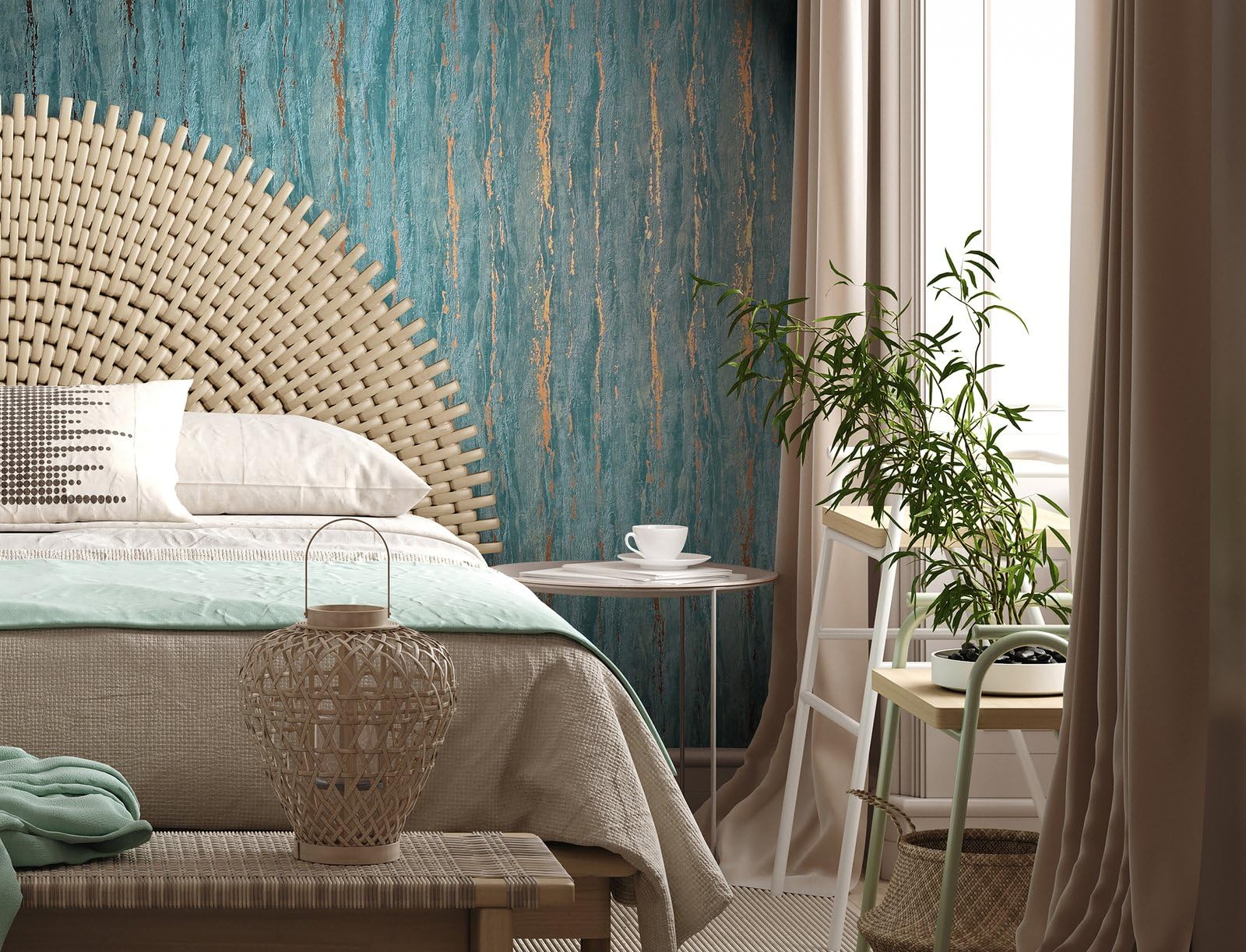 Galerie 35167 City Romance Green Industrial Wallpaper