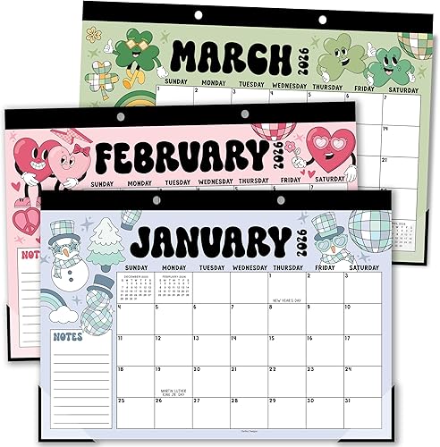 Hadley Designs Calendario de escritorio grande 2026-2027 Calendarios mensuales de escritorio para profesores 2026-2027, calendario de escritorio