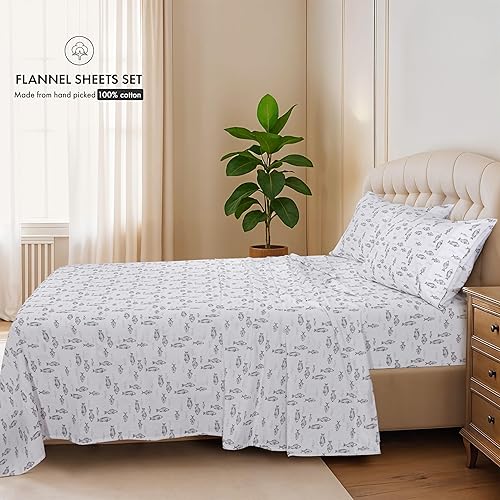 Vista 249 de RUVANTI Sábanas de franela 100% algodón King 4 piezas Celestial Stag Ciervo celestial