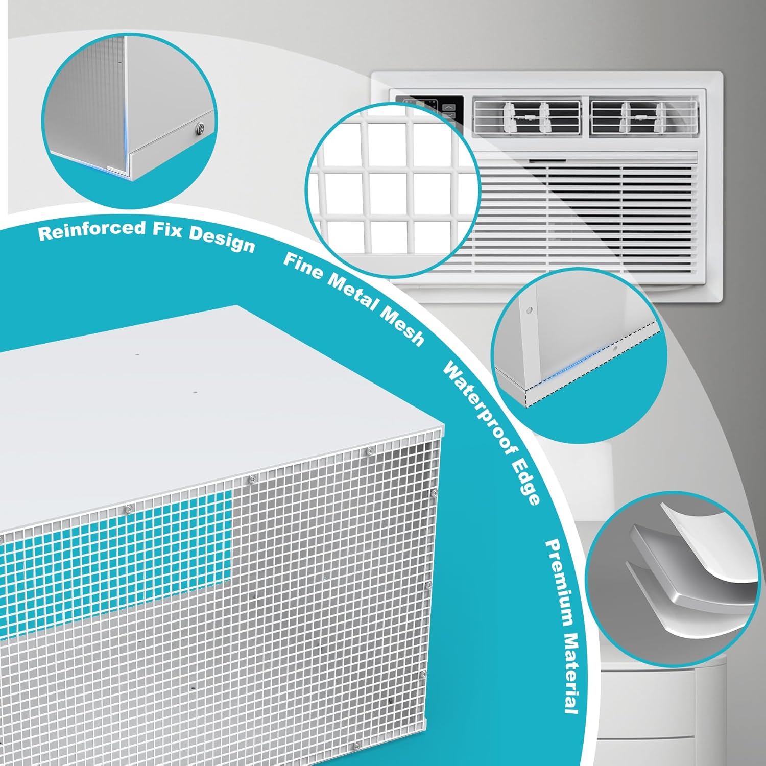 Through The Wall Air Conditioner Sleeve, 26 Inch AC Wall Sleeve with Vent Mesh, Universal Wall Air Conditioner Sleeve for TTW, Weather-Resistant & Insulated AC Accessories