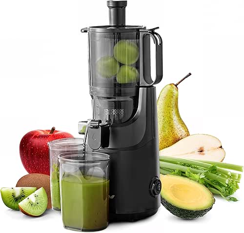 Elite Gourmet EJX320 Big Mouth Whole Fruit 5.2” Self-Feeding Chute,