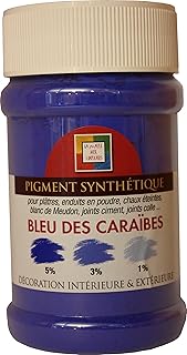 Pro G Déco Bleu des Caraïbes .Pigment Universel pour la coloration des plâtres, enduits, ciments, chaux éteinte, blanc de ...