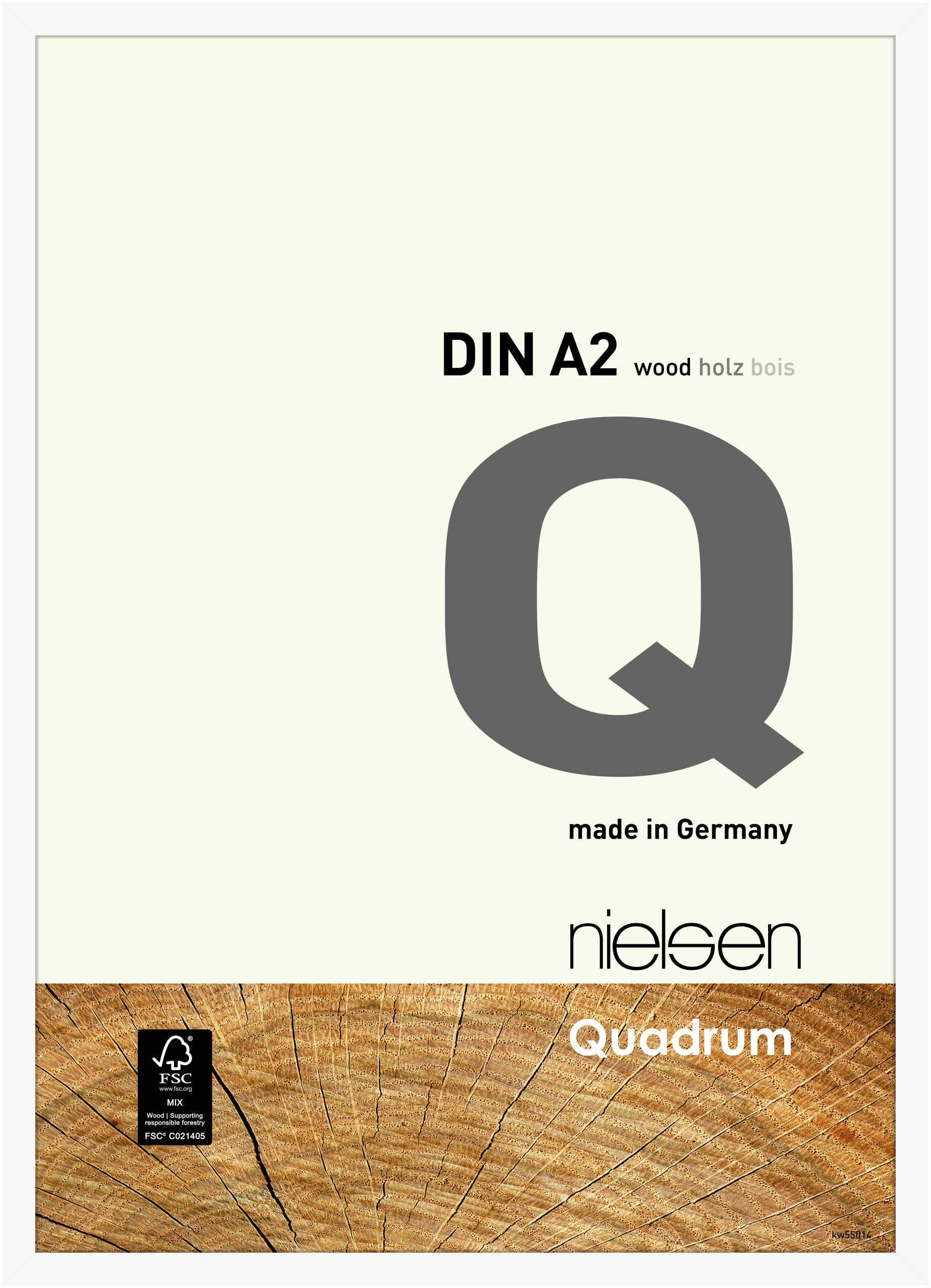 Nielsen Quadrum A2 White Wooden Picture Frame - Pine Wood - Made in Germany