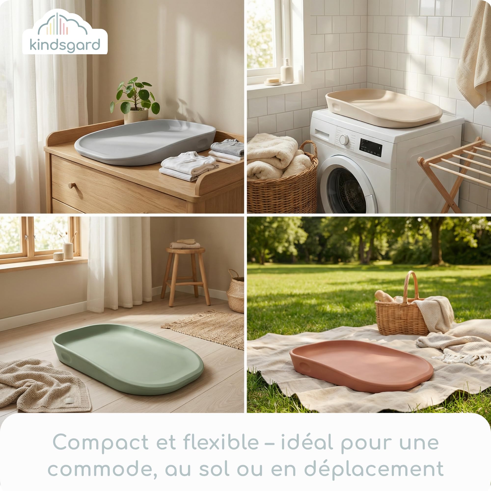 kindsgard Skifte Matelas à langer, doux, en polyuréthane, avec bord surélevé, lavable, hygiénique, sans substances nocives, 68,5 x 48 cm, pour table à langer, commode, machine à laver ou sol, rouge